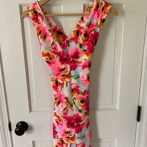 Bright floral cross back dress